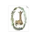 Picture of Palm Wreath Giraffe _GroupedProduct_Rectangle_Portrait_Mini_ _GroupedProduct_Rectangle_Portrait_Unframed_Print_Only_