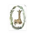 Picture of Palm Wreath Giraffe _GroupedProduct_Rectangle_Portrait_Mini_ _GroupedProduct_Rectangle_Portrait_Unframed_Print_Only_