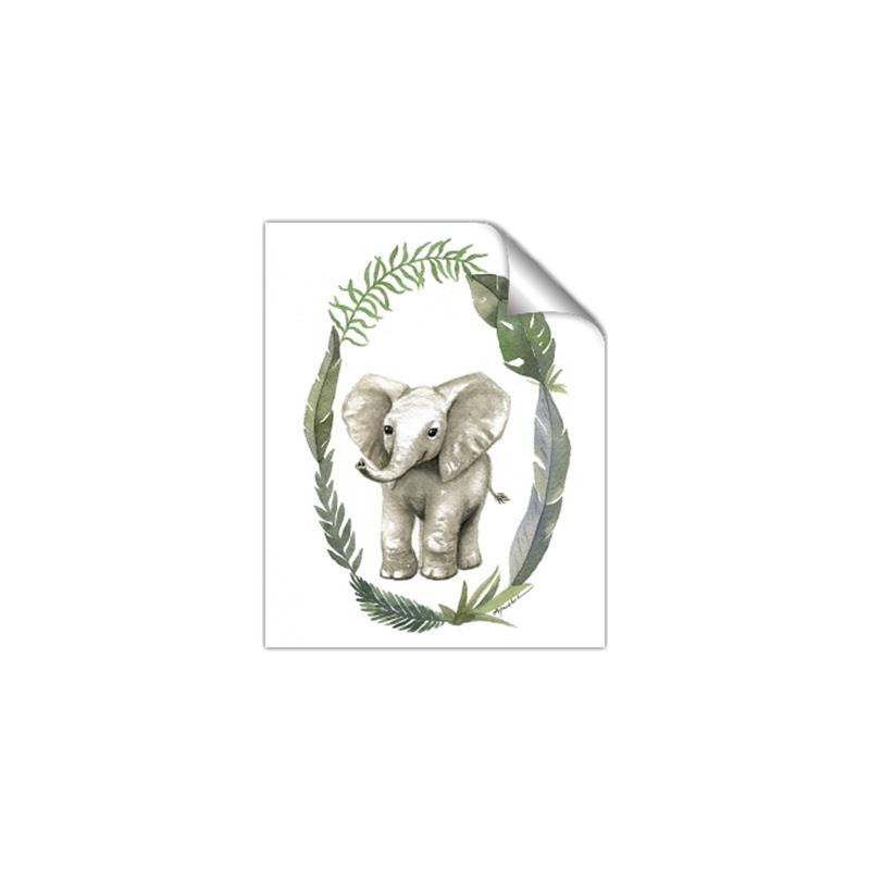 Picture of Elephant Palm Wreath _GroupedProduct_Rectangle_Portrait_Mini_ _GroupedProduct_Rectangle_Portrait_Unframed_Print_Only_