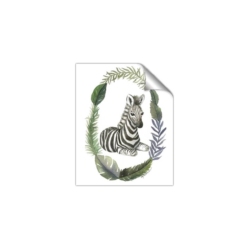 Picture of Palm Wreath Zebra _GroupedProduct_Rectangle_Portrait_Mini_ _GroupedProduct_Rectangle_Portrait_Unframed_Print_Only_