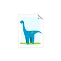 Picture of Blue  Brachiosaurus _GroupedProduct_Rectangle_Portrait_Mini_ _GroupedProduct_Rectangle_Portrait_Unframed_Print_Only_
