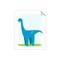 Picture of Blue  Brachiosaurus _GroupedProduct_Rectangle_Portrait_Mini_ _GroupedProduct_Rectangle_Portrait_Unframed_Print_Only_