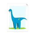 Picture of Blue  Brachiosaurus _GroupedProduct_Rectangle_Portrait_Mini_ _GroupedProduct_Rectangle_Portrait_Unframed_Print_Only_