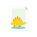 Picture of Yellow Stegosaurus _GroupedProduct_Rectangle_Portrait_Mini_ _GroupedProduct_Rectangle_Portrait_Unframed_Print_Only_