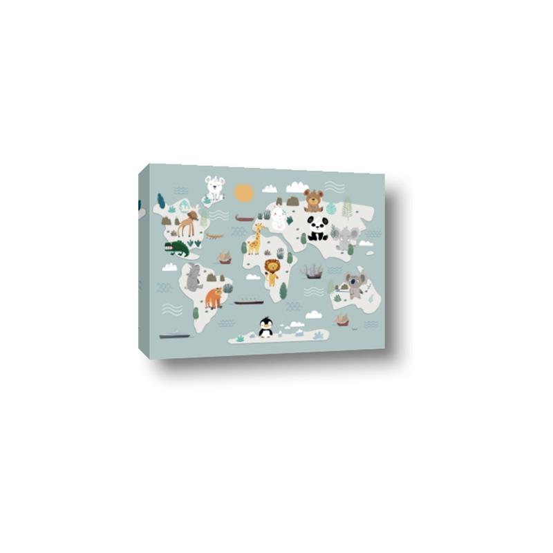 Picture of Animal Map  _GroupedProduct_Rectangle_Landscape_Mini_ _GroupedProduct_Rectangle_Landscape_Canvas_