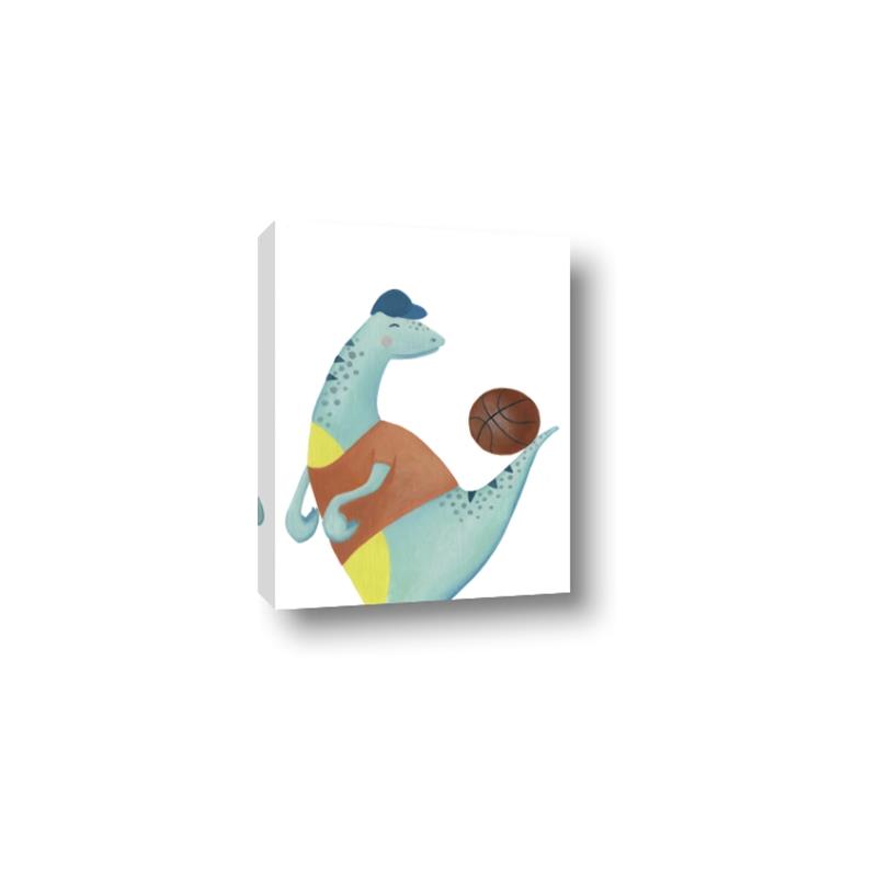 Picture of Dino Playing Basketball _GroupedProduct_Rectangle_Portrait_Mini_ _GroupedProduct_Rectangle_Portrait_Canvas_