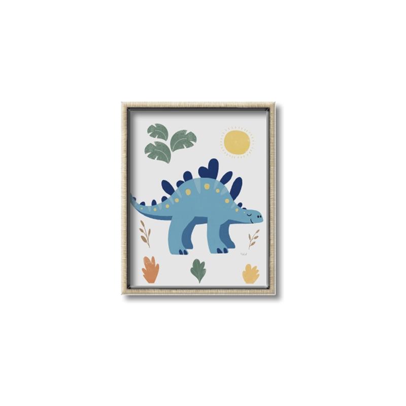 Picture of Blue Stegosaurus _GroupedProduct_Rectangle_Portrait_Mini_ _GroupedProduct_Rectangle_Portrait_Canvas_Framed_