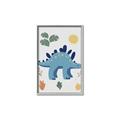 Picture of Blue Stegosaurus _GroupedProduct_Rectangle_Portrait_Mini_ _GroupedProduct_Rectangle_Portrait_Canvas_Framed_