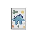 Picture of Blue Stegosaurus _GroupedProduct_Rectangle_Portrait_Mini_ _GroupedProduct_Rectangle_Portrait_Canvas_Framed_