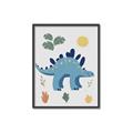 Picture of Blue Stegosaurus _GroupedProduct_Rectangle_Portrait_Mini_ _GroupedProduct_Rectangle_Portrait_Canvas_Framed_