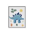 Picture of Blue Stegosaurus _GroupedProduct_Rectangle_Portrait_Mini_ _GroupedProduct_Rectangle_Portrait_Canvas_Framed_