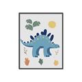 Picture of Blue Stegosaurus _GroupedProduct_Rectangle_Portrait_Mini_ _GroupedProduct_Rectangle_Portrait_Canvas_Framed_