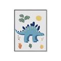 Picture of Blue Stegosaurus _GroupedProduct_Rectangle_Portrait_Mini_ _GroupedProduct_Rectangle_Portrait_Canvas_Framed_