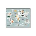 Picture of Animal Map  _GroupedProduct_Rectangle_Landscape_Mini_ _GroupedProduct_Rectangle_Landscape_Canvas_Framed_