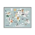 Picture of Animal Map  _GroupedProduct_Rectangle_Landscape_Mini_ _GroupedProduct_Rectangle_Landscape_Canvas_Framed_