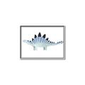 Picture of Pale Blue Stegosaurus _GroupedProduct_Rectangle_Landscape_Mini_ _GroupedProduct_Rectangle_Landscape_Canvas_Framed_