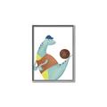 Picture of Dino Playing Basketball _GroupedProduct_Rectangle_Portrait_Mini_ _GroupedProduct_Rectangle_Portrait_Canvas_Framed_