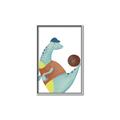 Picture of Dino Playing Basketball _GroupedProduct_Rectangle_Portrait_Mini_ _GroupedProduct_Rectangle_Portrait_Canvas_Framed_