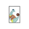 Picture of Dino Playing Basketball _GroupedProduct_Rectangle_Portrait_Mini_ _GroupedProduct_Rectangle_Portrait_Canvas_Framed_