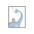 Picture of reading Brachiosaurus _GroupedProduct_Rectangle_Portrait_Mini_ _GroupedProduct_Rectangle_Portrait_Canvas_Framed_
