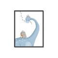 Picture of reading Brachiosaurus _GroupedProduct_Rectangle_Portrait_Mini_ _GroupedProduct_Rectangle_Portrait_Canvas_Framed_