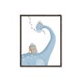 Picture of reading Brachiosaurus _GroupedProduct_Rectangle_Portrait_Mini_ _GroupedProduct_Rectangle_Portrait_Canvas_Framed_