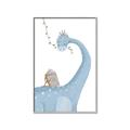 Picture of reading Brachiosaurus _GroupedProduct_Rectangle_Portrait_Mini_ _GroupedProduct_Rectangle_Portrait_Canvas_Framed_