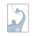 Picture of reading Brachiosaurus _GroupedProduct_Rectangle_Portrait_Mini_ _GroupedProduct_Rectangle_Portrait_Canvas_Framed_
