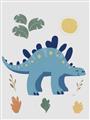 Picture of Blue Stegosaurus _GroupedProduct_Rectangle_Portrait_Mini_ _GroupedProduct_Rectangle_Portrait_Unframed_Print_Only_