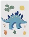 Picture of Blue Stegosaurus _GroupedProduct_Rectangle_Portrait_Mini_ _GroupedProduct_Rectangle_Portrait_Unframed_Print_Only_