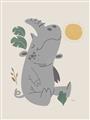 Picture of Sleepy Rhino _GroupedProduct_Rectangle_Portrait_Mini_ _GroupedProduct_Rectangle_Portrait_Unframed_Print_Only_