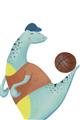 Picture of Dino Playing Basketball _GroupedProduct_Rectangle_Portrait_Mini_ _GroupedProduct_Rectangle_Portrait_Unframed_Print_Only_