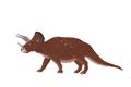 Picture of Red Triceratops  _GroupedProduct_Rectangle_Landscape_Mini_ _GroupedProduct_Rectangle_Landscape_Unframed_Print_Only_