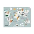 Picture of Animal Map  _GroupedProduct_Rectangle_Landscape_Mini_ _GroupedProduct_Rectangle_Landscape_Unframed_Print_Only_