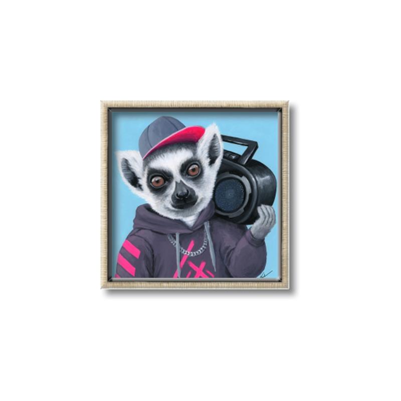 Picture of Music Lemur _GroupedProduct_Square_Canvas_Framed_