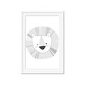 Picture of Gray Lion _GroupedProduct_Rectangle_Portrait_Mini_ _GroupedProduct_Rectangle_Portrait_Framed_Matted_
