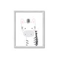 Picture of Gray Zebra _GroupedProduct_Rectangle_Portrait_Mini_ _GroupedProduct_Rectangle_Portrait_Framed_Matted_