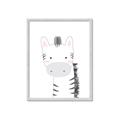 Picture of Gray Zebra _GroupedProduct_Rectangle_Portrait_Mini_ _GroupedProduct_Rectangle_Portrait_Framed_Matted_