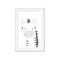 Picture of Gray Zebra _GroupedProduct_Rectangle_Portrait_Mini_ _GroupedProduct_Rectangle_Portrait_Framed_Matted_