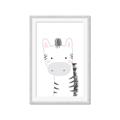 Picture of Gray Zebra _GroupedProduct_Rectangle_Portrait_Mini_ _GroupedProduct_Rectangle_Portrait_Framed_Matted_