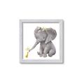 Picture of Baby Elephant with Duck  _GroupedProduct_Square_Mini_ _GroupedProduct_Square_Framed_Matted_