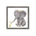 Picture of Baby Elephant with Duck  _GroupedProduct_Square_Mini_ _GroupedProduct_Square_Framed_Matted_