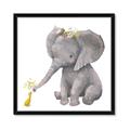 Picture of Baby Elephant with Duck  _GroupedProduct_Square_Mini_ _GroupedProduct_Square_Framed_Matted_