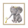 Picture of Baby Elephant with Duck  _GroupedProduct_Square_Mini_ _GroupedProduct_Square_Framed_Matted_