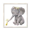 Picture of Baby Elephant with Duck  _GroupedProduct_Square_Mini_ _GroupedProduct_Square_Framed_Matted_