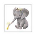 Picture of Baby Elephant with Duck  _GroupedProduct_Square_Mini_ _GroupedProduct_Square_Framed_Matted_