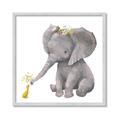 Picture of Baby Elephant with Duck  _GroupedProduct_Square_Mini_ _GroupedProduct_Square_Framed_Matted_
