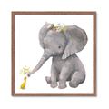 Picture of Baby Elephant with Duck  _GroupedProduct_Square_Mini_ _GroupedProduct_Square_Framed_Matted_