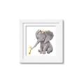 Picture of Baby Elephant with Duck  _GroupedProduct_Square_Mini_ _GroupedProduct_Square_Framed_Matted_