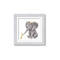Picture of Baby Elephant with Duck  _GroupedProduct_Square_Mini_ _GroupedProduct_Square_Framed_Matted_